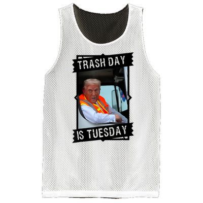 Trump Garbage Truck Trash Day Is Tuesday Mesh Reversible Basketball Jersey Tank