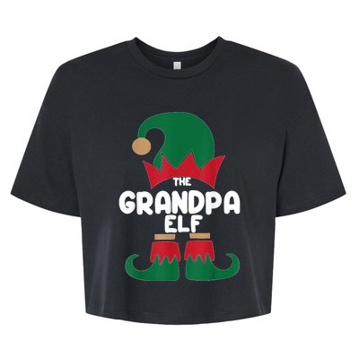 The Grandpa The Dog Dad Elf Christmas Shirts Matching Family Bella+Canvas Jersey Crop Tee