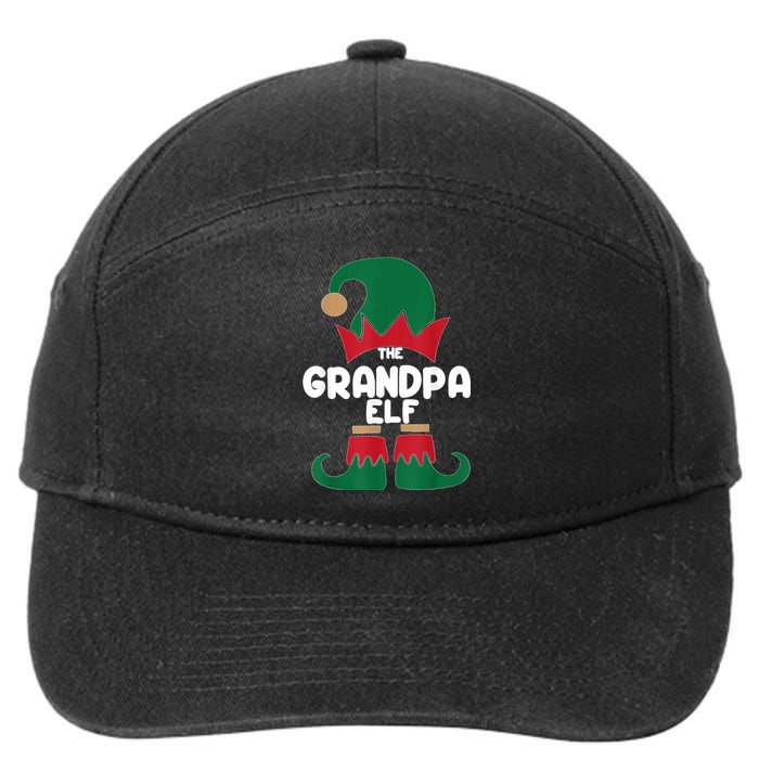 The Grandpa The Dog Dad Elf Christmas Shirts Matching Family 7-Panel Snapback Hat