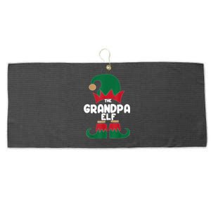 The Grandpa The Dog Dad Elf Christmas Shirts Matching Family Large Microfiber Waffle Golf Towel