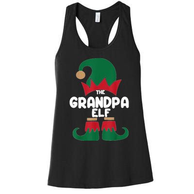 The Grandpa The Dog Dad Elf Christmas Shirts Matching Family Women's Racerback Tank