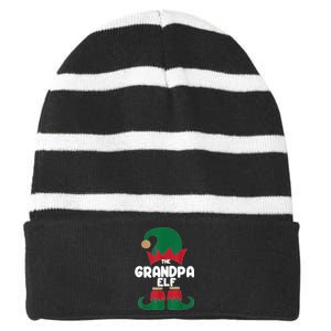 The Grandpa The Dog Dad Elf Christmas Shirts Matching Family Striped Beanie with Solid Band