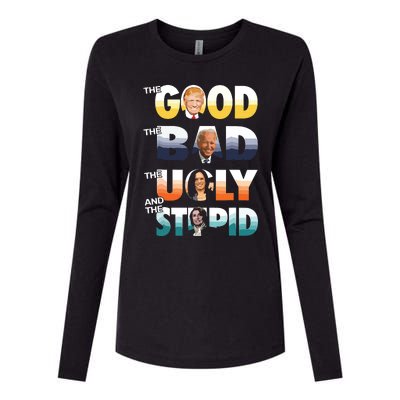 The Good Trump The Bad Biden The Good The Bad The Ugly Womens Cotton Relaxed Long Sleeve T-Shirt