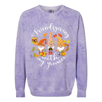 Thanksgiving Gnome Trio Celebrating Friendsgiving Colorblast Crewneck Sweatshirt