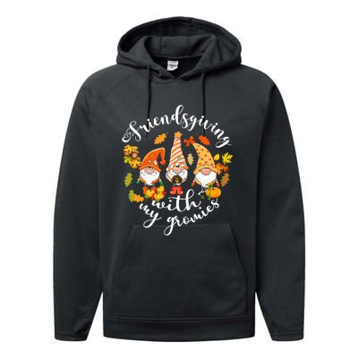 Thanksgiving Gnome Trio Celebrating Friendsgiving Performance Fleece Hoodie