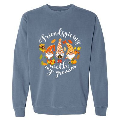 Thanksgiving Gnome Trio Celebrating Friendsgiving Garment-Dyed Sweatshirt