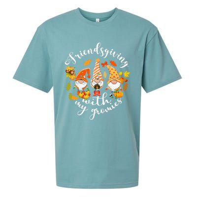 Thanksgiving Gnome Trio Celebrating Friendsgiving Sueded Cloud Jersey T-Shirt