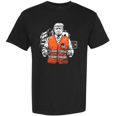 Trump Garbage Truck Vest Garment-Dyed Heavyweight T-Shirt