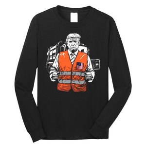 Trump Garbage Truck Vest Long Sleeve Shirt