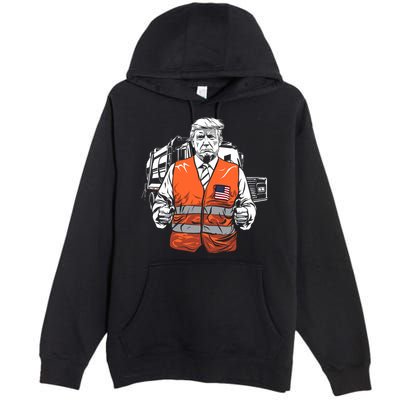 Trump Garbage Truck Vest Premium Pullover Hoodie