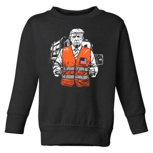 Trump Garbage Truck Vest Toddler Sweatshirt