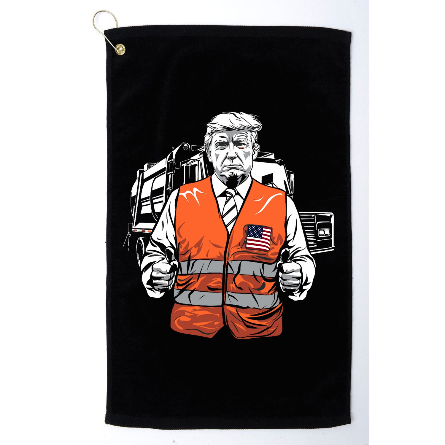Trump Garbage Truck Vest Golf Towel