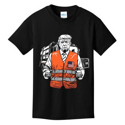 Trump Garbage Truck Vest Kids T-Shirt