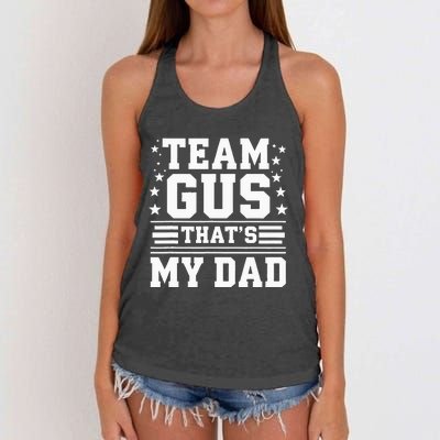 Team Gus ThatS My Dad Gus Support Saying Women's Knotted Racerback Tank