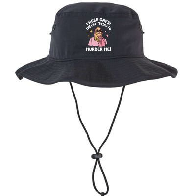 These Gays! Theyre Trying To Murder Me! Funny Quote Bucket Hat