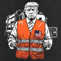 Trump Garbage Truck Vest 7 Panel Mesh Trucker Snapback Hat