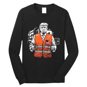 Trump Garbage Truck Vest Long Sleeve Shirt