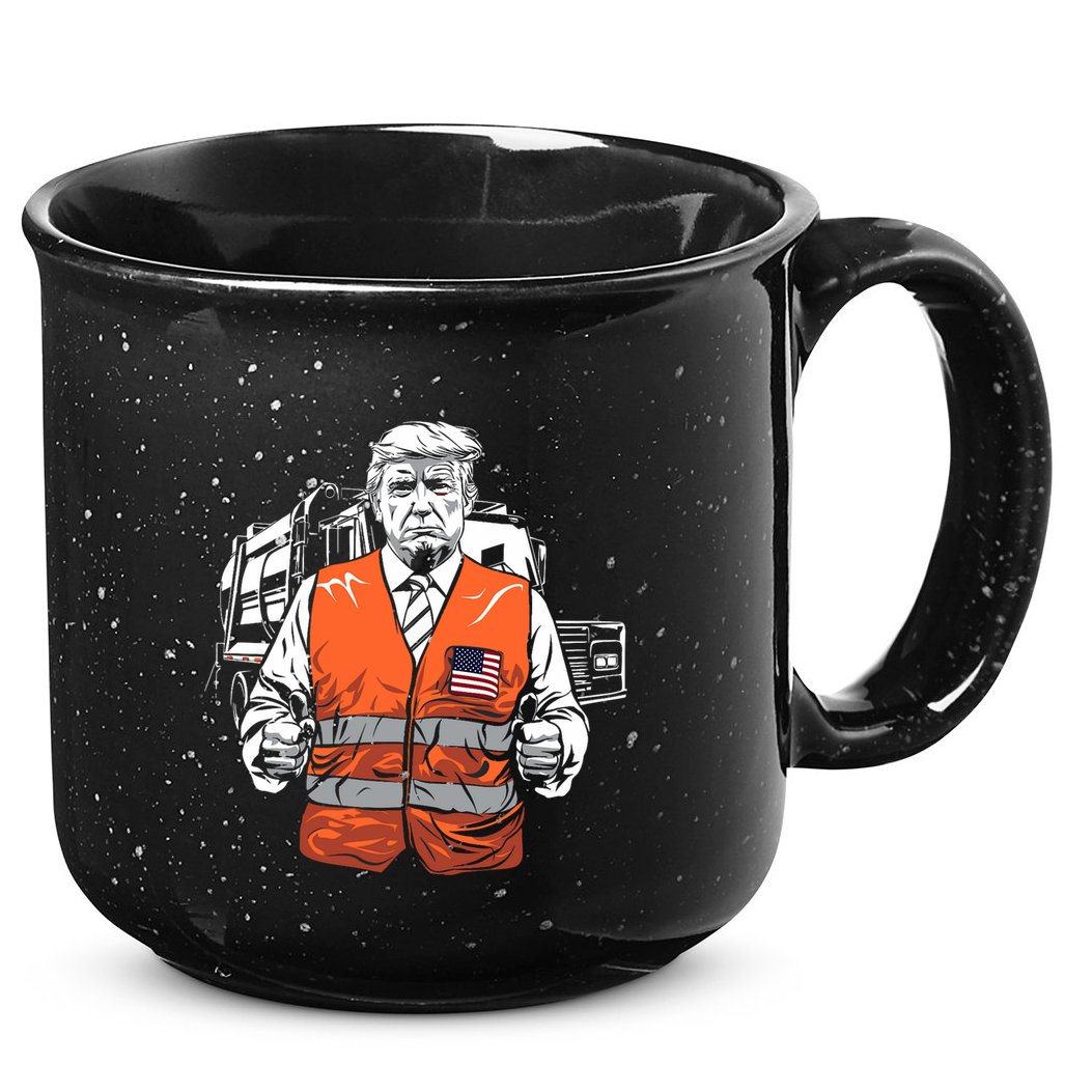 Trump Garbage Truck Vest 15oz Campfire Ceramic Mug