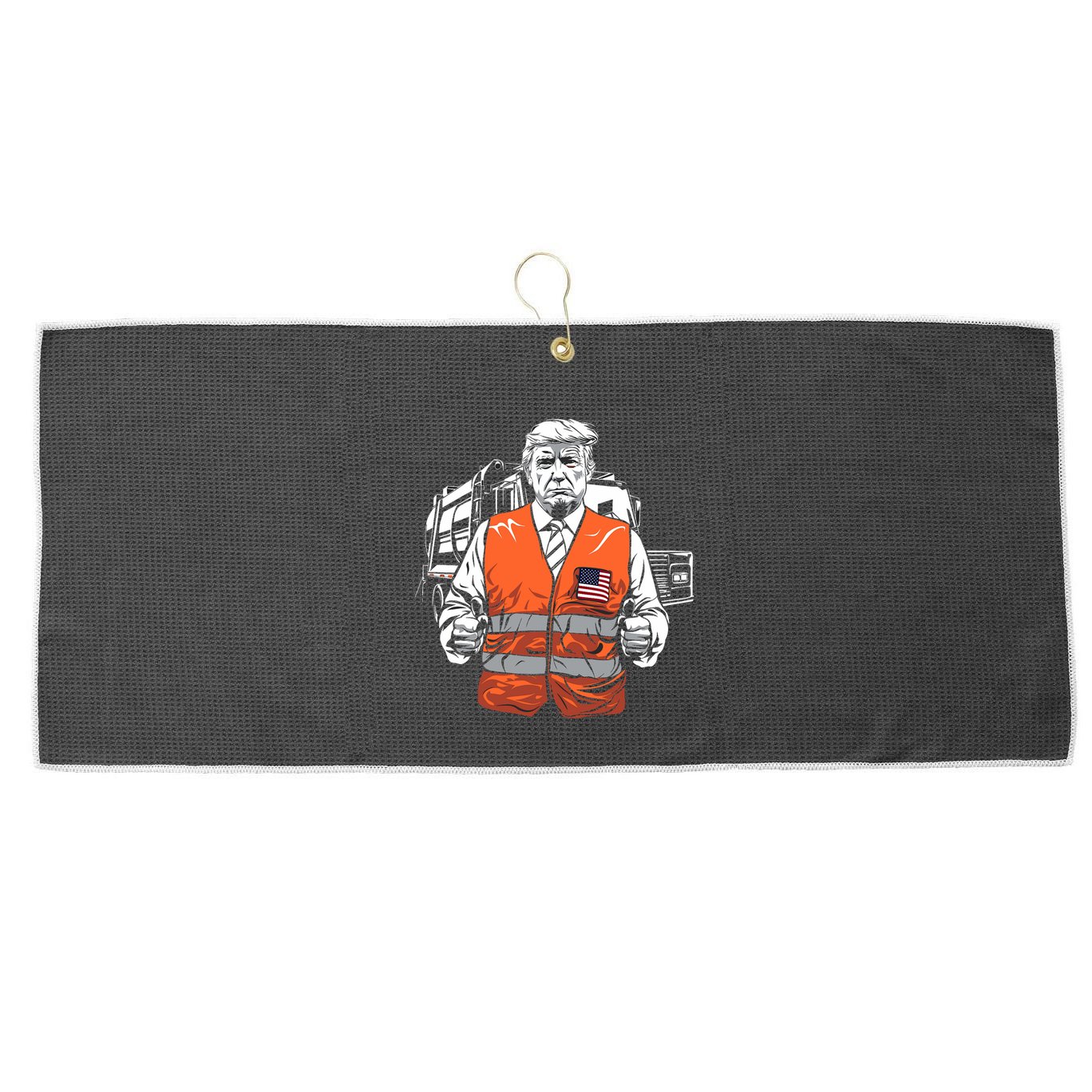 Trump Garbage Truck Vest Large Microfiber Waffle Golf Towel