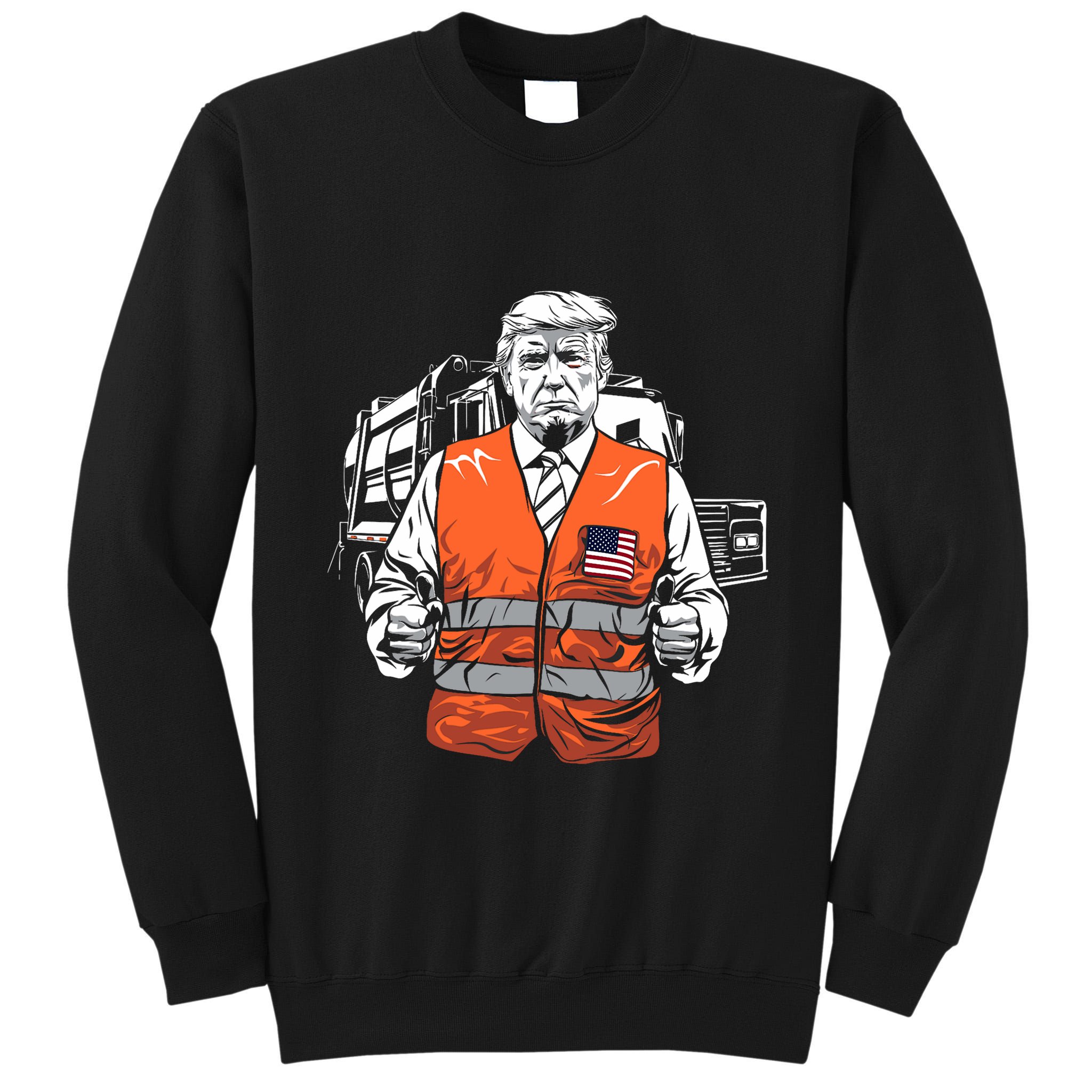 Trump Garbage Truck Vest Tall Sweatshirt