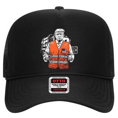 Trump Garbage Truck Vest Trucker Hat
