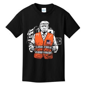 Trump Garbage Truck Vest Kids T-Shirt