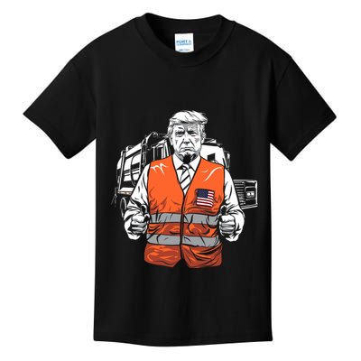 Trump Garbage Truck Vest Kids T-Shirt