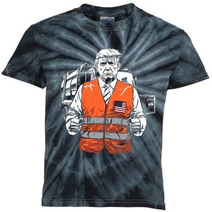 Trump Garbage Truck Vest Kids Tie-Dye T-Shirt