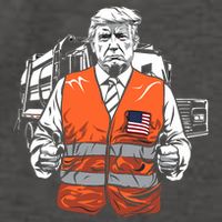 Trump Garbage Truck Vest Vector Backpack
