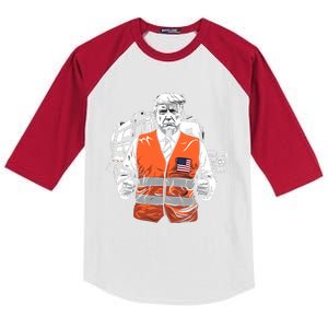 Trump Garbage Truck Vest Kids Colorblock Raglan Jersey