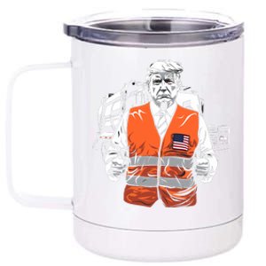 Trump Garbage Truck Vest 12 oz Stainless Steel Tumbler Cup