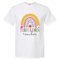 Third Grade Teacher Back To School Boho Rainbow Leopard Garment-Dyed Heavyweight T-Shirt