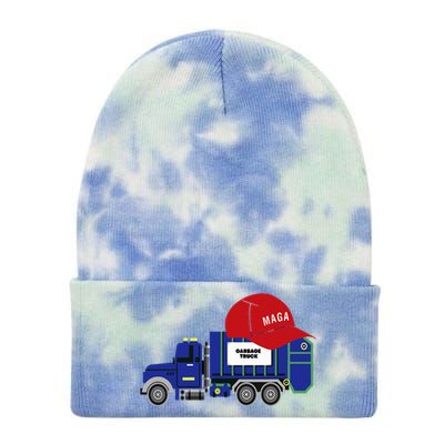 Trump Garbage Truck Garbage For Trump Tie Dye 12in Knit Beanie