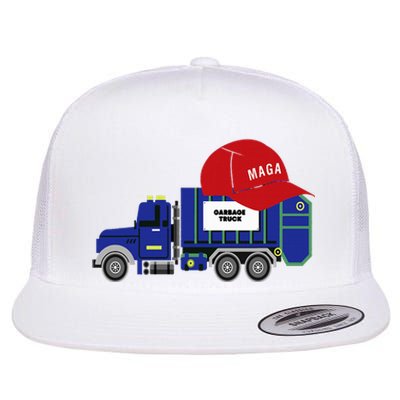 Trump Garbage Truck Garbage For Trump Flat Bill Trucker Hat