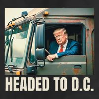 Trump Garbage Truck Headed To D C Trash Truck Funny Maga 7 Panel Mesh Trucker Snapback Hat