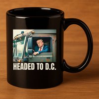 Trump Garbage Truck Headed To D C Trash Truck Funny Maga 11oz C Handle Ceramic Mug