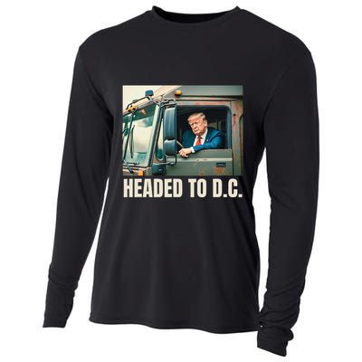 Trump Garbage Truck Headed To D C Trash Truck Funny Maga Cooling Performance Long Sleeve Crew