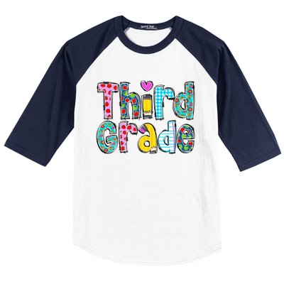 Third Grade Teacher Back To School 3rd Teacher Life Baseball Sleeve Shirt