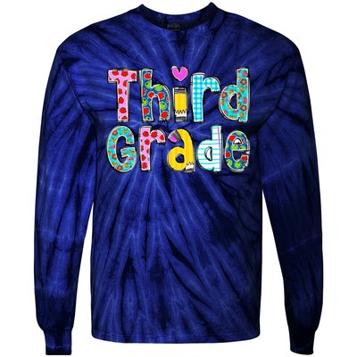 Third Grade Teacher Back To School 3rd Teacher Life Tie-Dye Long Sleeve Shirt