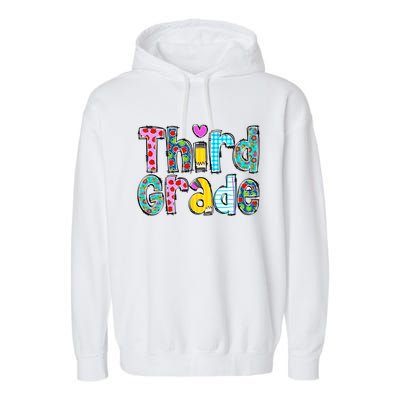 Third Grade Teacher Back To School 3rd Teacher Life Garment-Dyed Fleece Hoodie