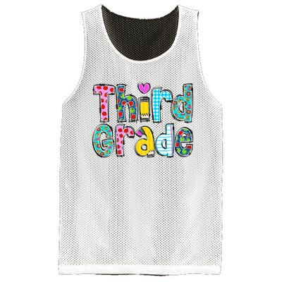 Third Grade Teacher Back To School 3rd Teacher Life Mesh Reversible Basketball Jersey Tank