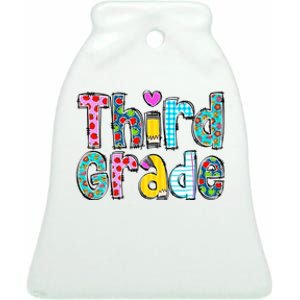 Third Grade Teacher Back To School 3rd Teacher Life Ceramic Bell Ornament