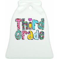 Third Grade Teacher Back To School 3rd Teacher Life Ceramic Bell Ornament