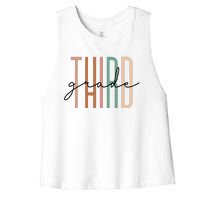 Third Grade Teacher Team 3rd Grade Squad Women's Racerback Cropped Tank