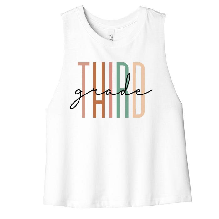 Third Grade Teacher Team 3rd Grade Squad Women's Racerback Cropped Tank