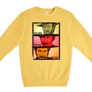 The Good, The Bad, & The Ugly Blondie, Tuco And Angle Eyes Premium Crewneck Sweatshirt