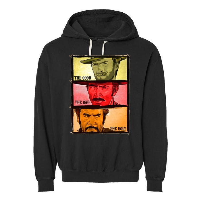 The Good, The Bad, & The Ugly Blondie, Tuco And Angle Eyes Garment-Dyed Fleece Hoodie
