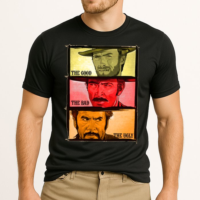 The Good, The Bad, & The Ugly Blondie, Tuco And Angle Eyes Cooling Performance Crew T-Shirt