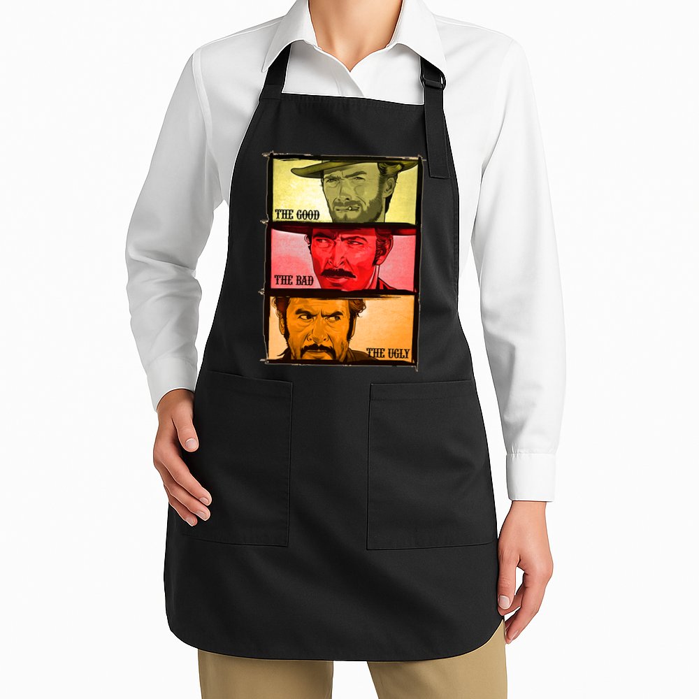 The Good, The Bad, & The Ugly Blondie, Tuco And Angle Eyes Apron