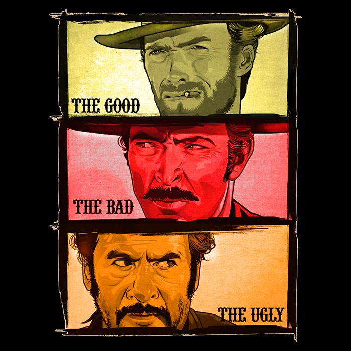 The Good, The Bad, & The Ugly Blondie, Tuco And Angle Eyes Drawstring Bag